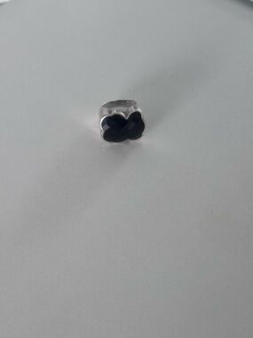 Tous Silver Ring with Black Stone